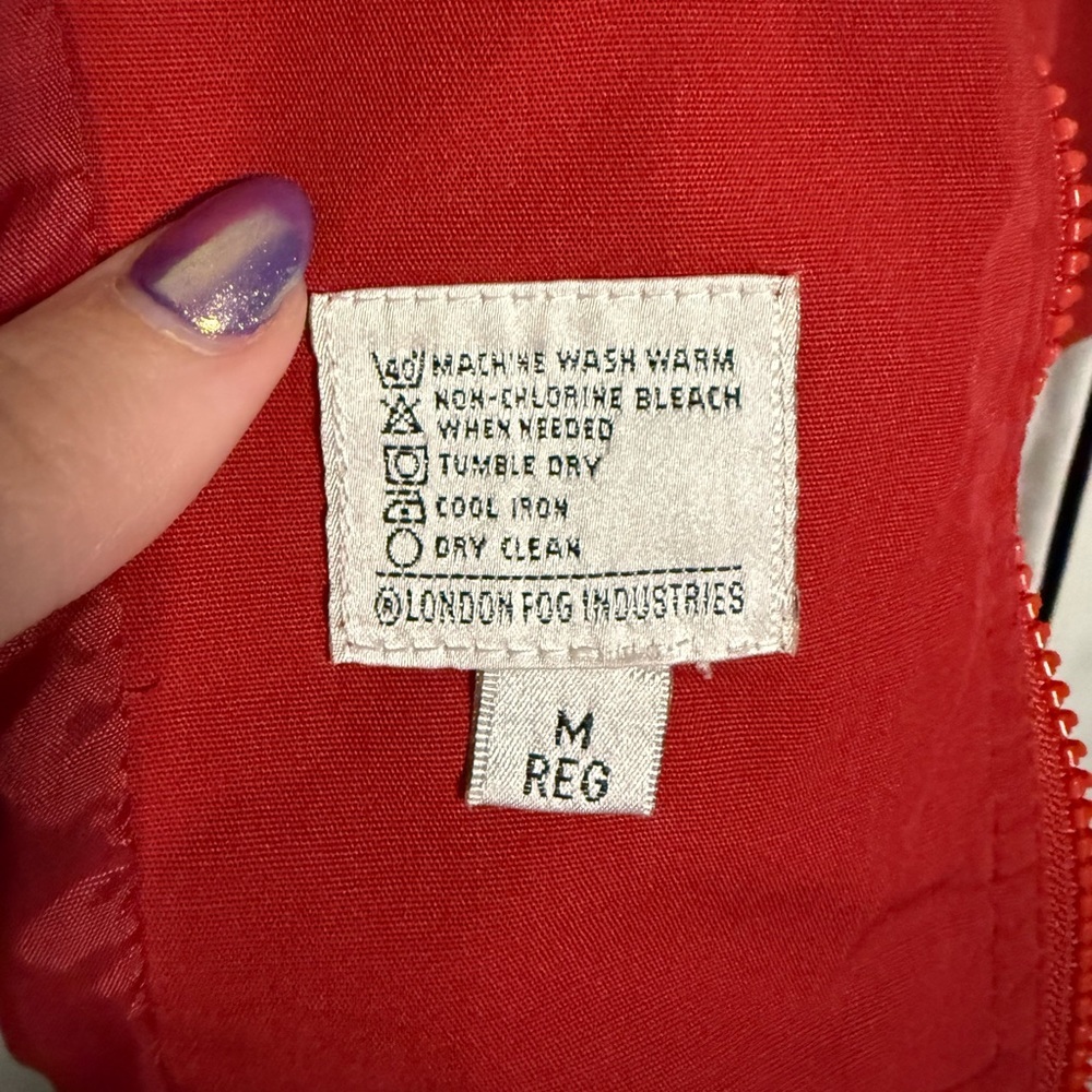 London Fog Limited Edition Red Zip up Overcoat Jacket Medium - Picture 4 of 8
